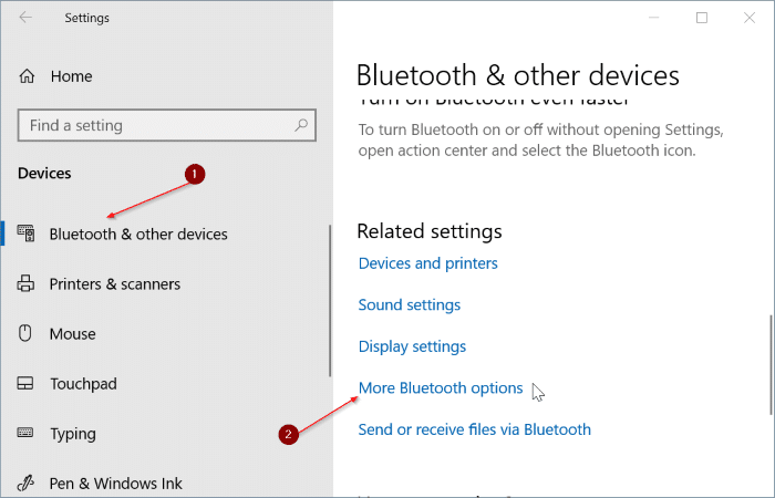bluetooth icon windows 10 missing
